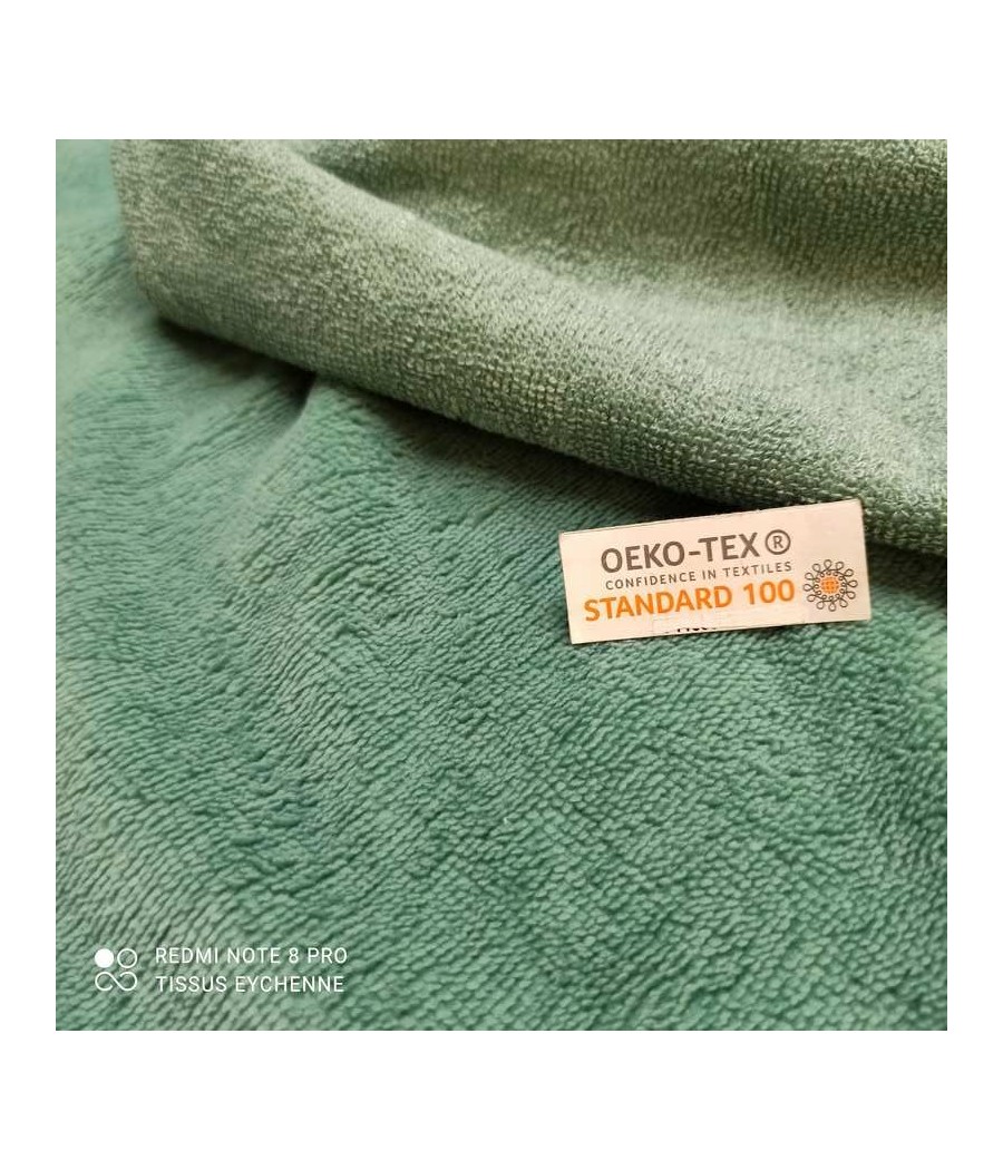 Tissu éponge BAMBOU doudou - Oekotex - Vert Jade