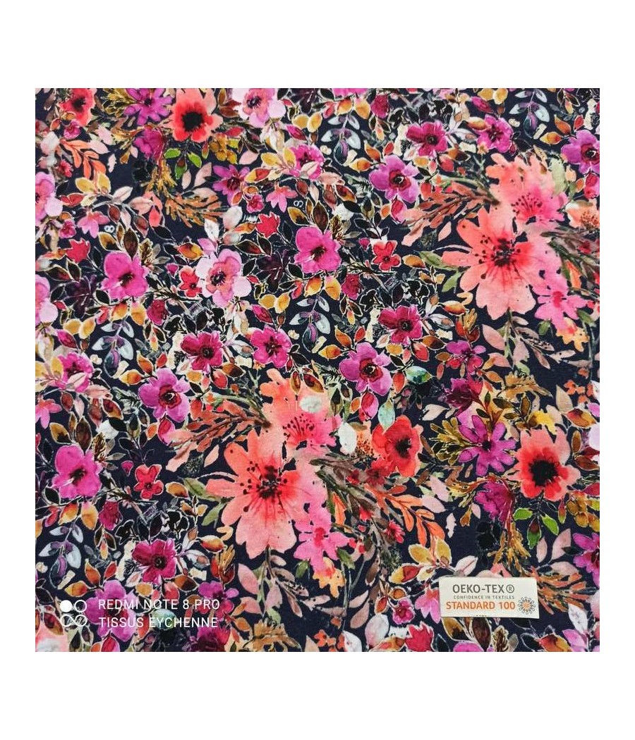 Tissu jersey gratté - flowers - POPPY