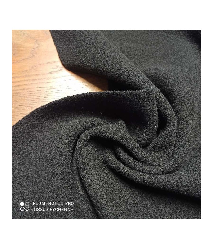 Tissu Laine Bouillie noir...