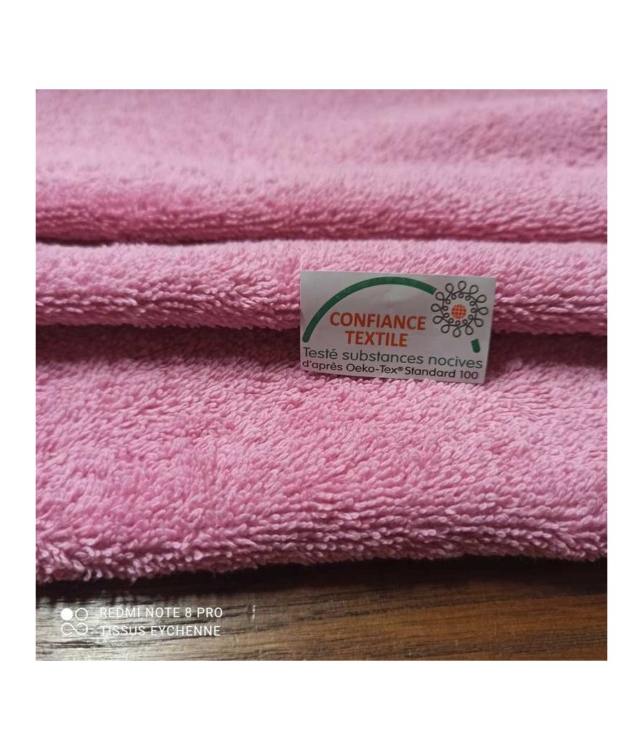 Tissu éponge coton - 480gr - oekotex - Vieux rose