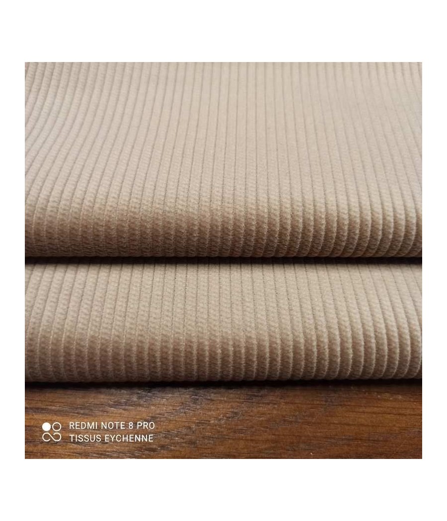 Tissu Velours cotelé - beige