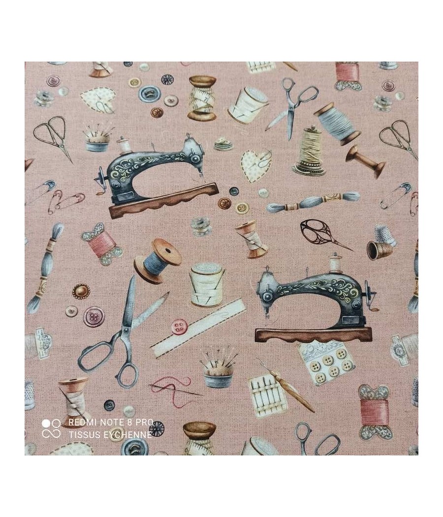 Tissu demi natté - Sewing MAC Couture - POPPY - Oekotex - vieux rose