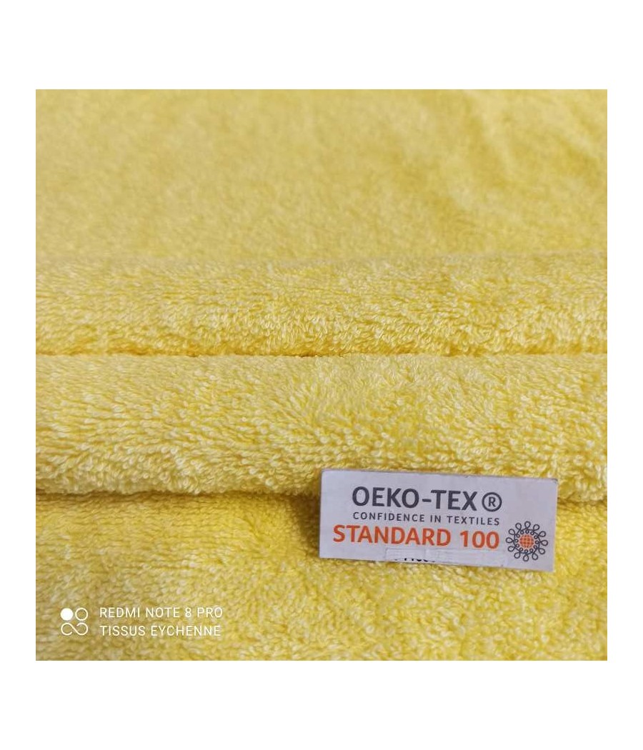 Tissu éponge coton - 480gr - oekotex - jaune