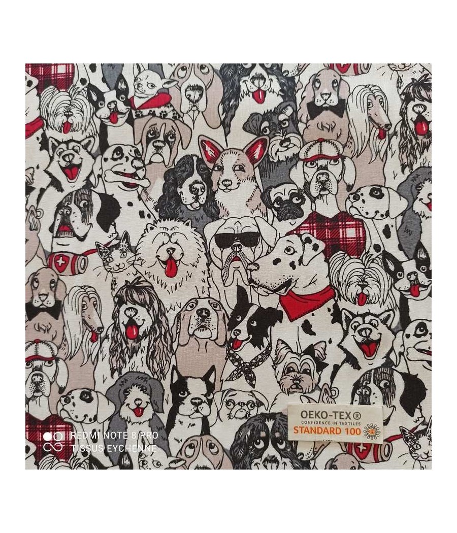 Tissu coton - Chien Dogs - oekotex