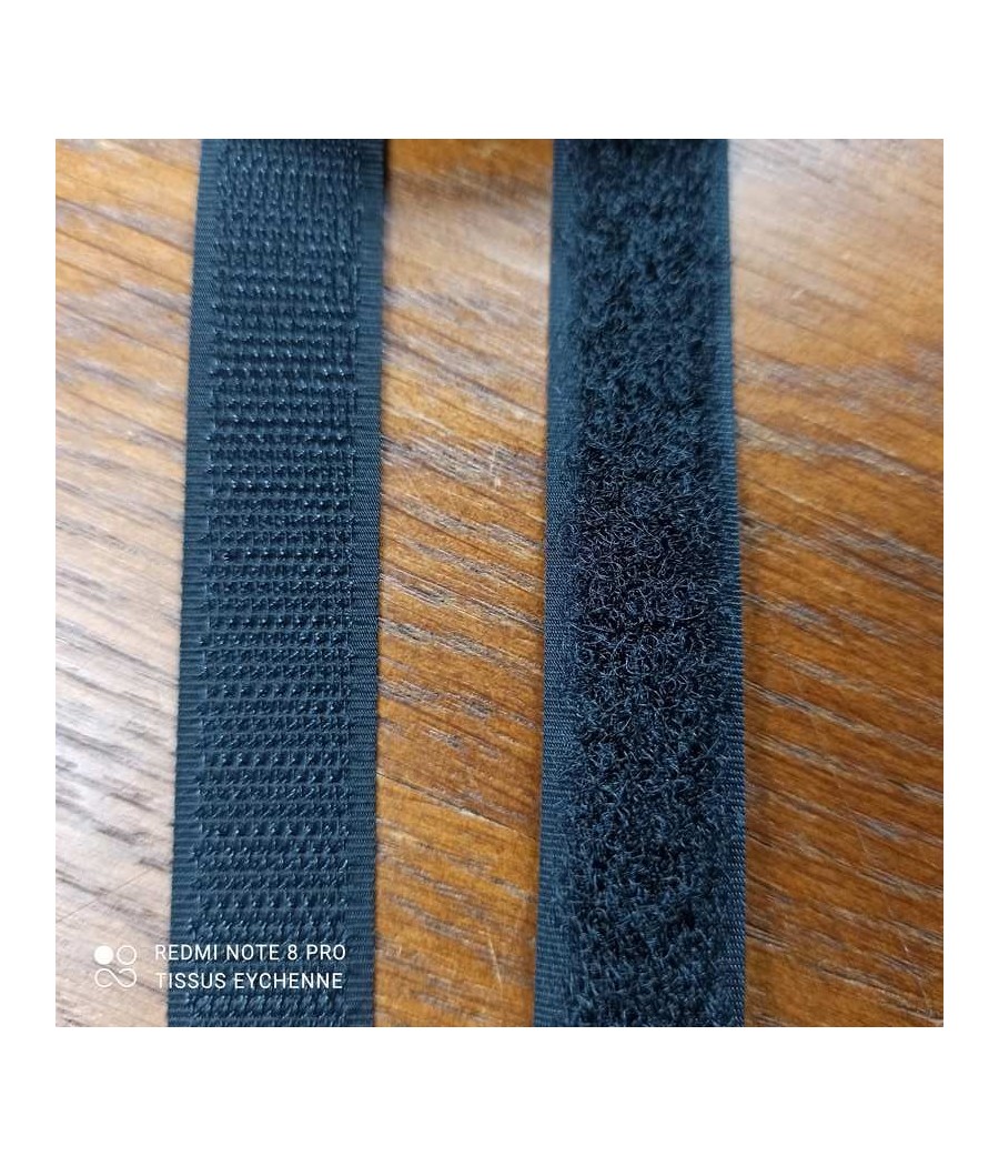 Bande scratch auto-agrippante - Noire - velours+crochets
