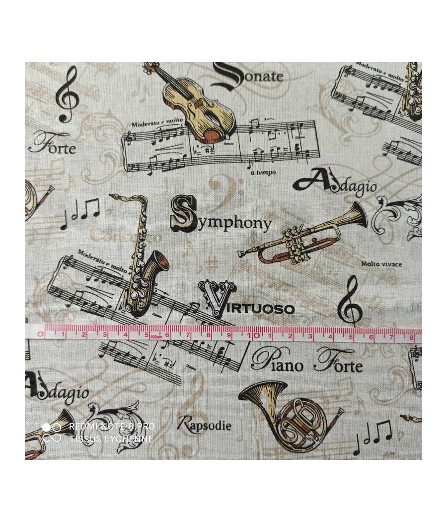 Tissu coton - Instruments...