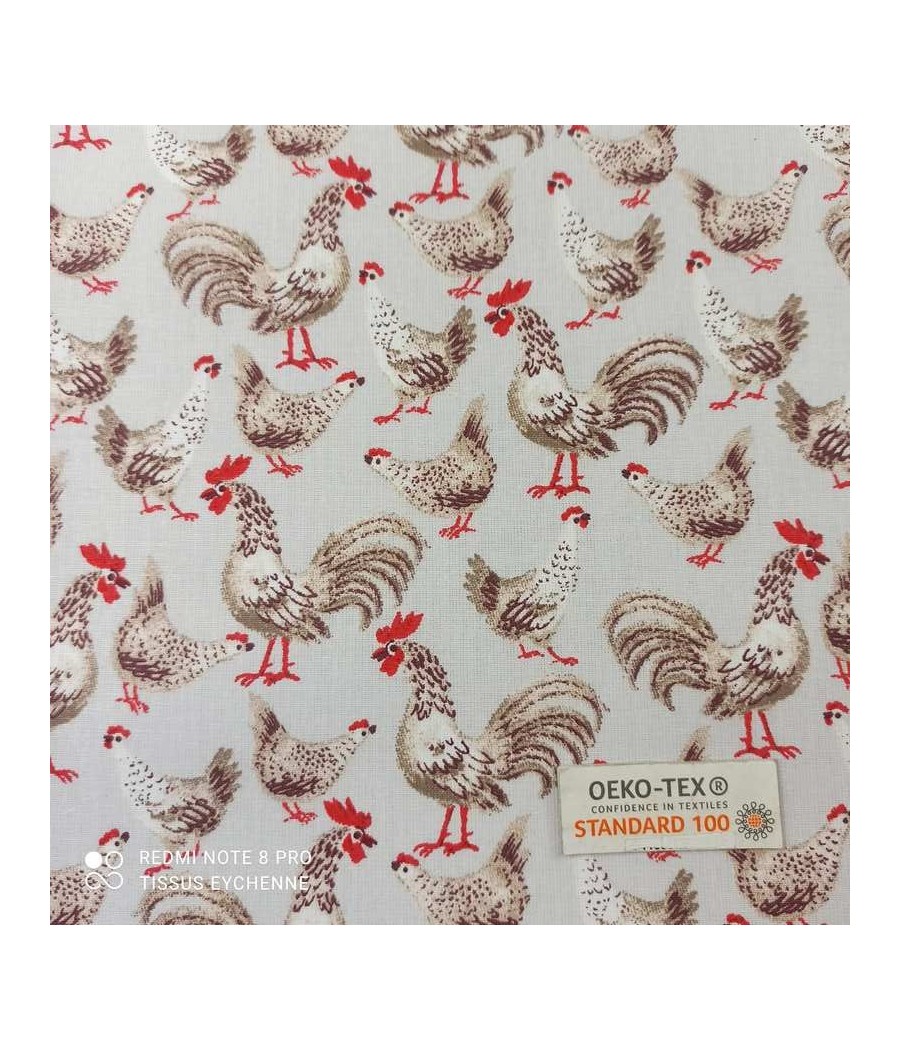 Disponible en magasin - Poulettes - coton Oekotex - crème