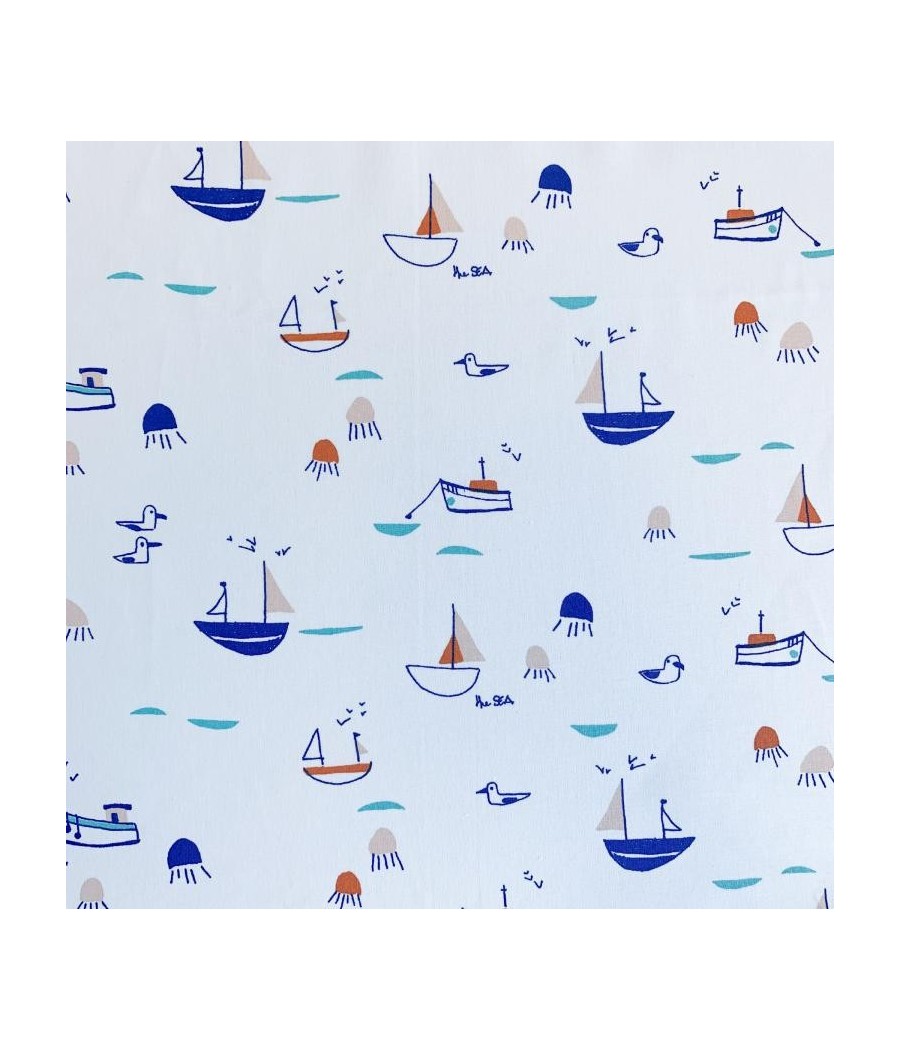 Disponible en magasin - coton - Bateau Sedna - Oekotex - blanc