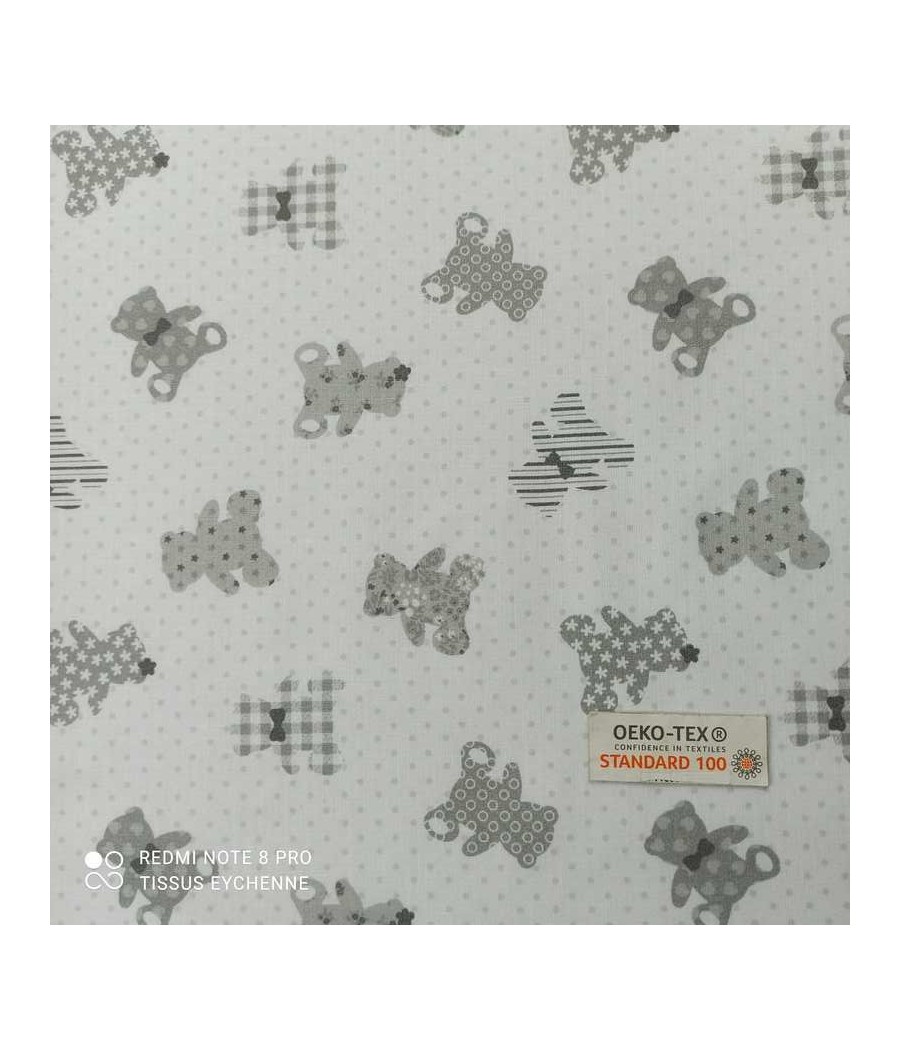 Sélection Coton Plaisir - ourson Teddy - gris clair