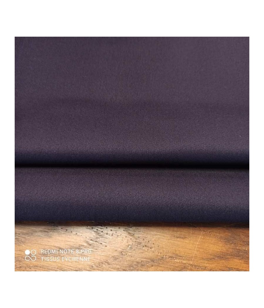 Tissu coton 275gr/m2 - gabardine extensible - col.Aubergine Foncé