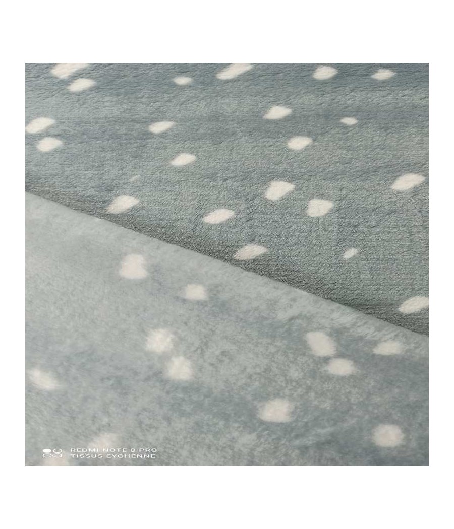 Disponible en magasin à Launaguet - Tissu Polaire Doudou - Neige - Gris