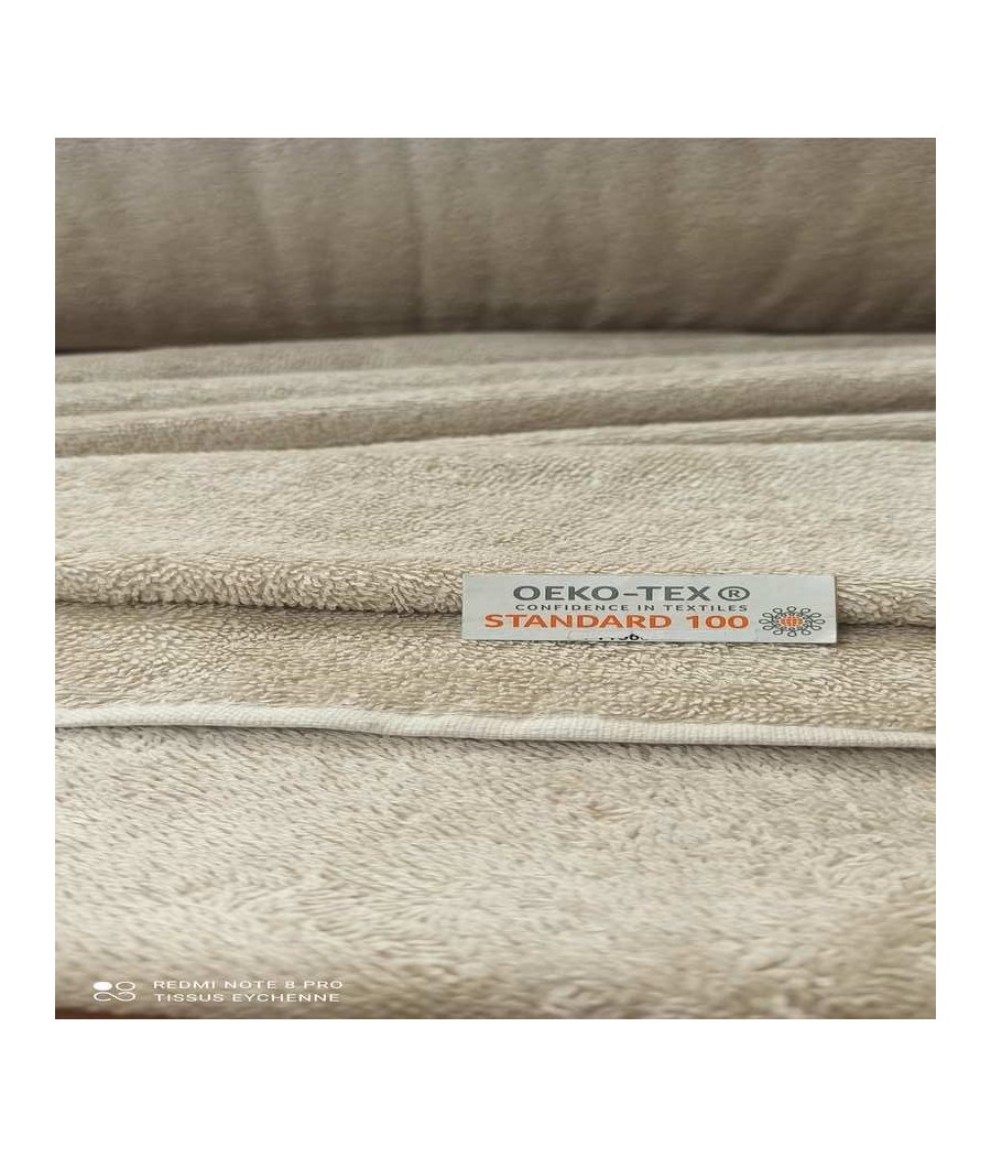 Tissu éponge coton - 480gr - oekotex - beige