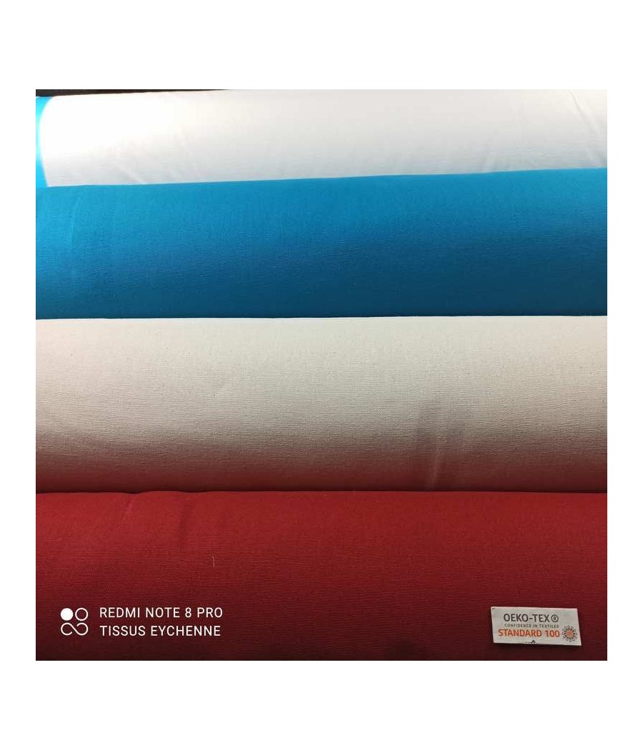 Tissu ameublement - Demi natté coton LORENZO - Oekotex -grande largeur 2m80 -  14 couleurs