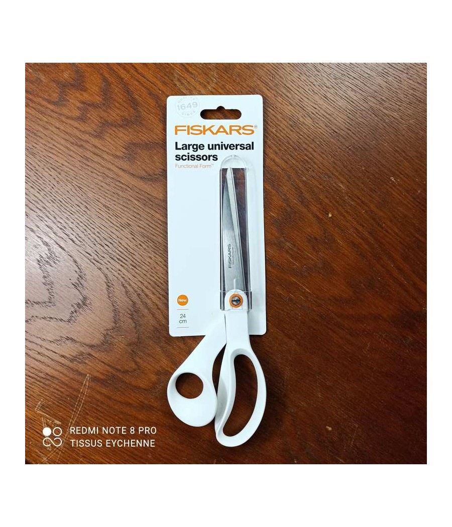 Ciseaux droitier - Fiskars - 24cm - blanc