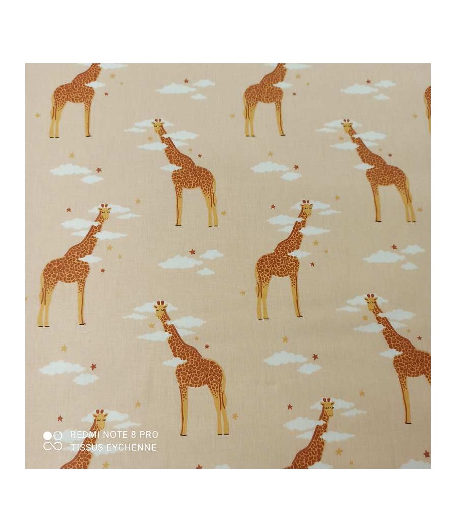 Tissu coton - girafe zéfir...