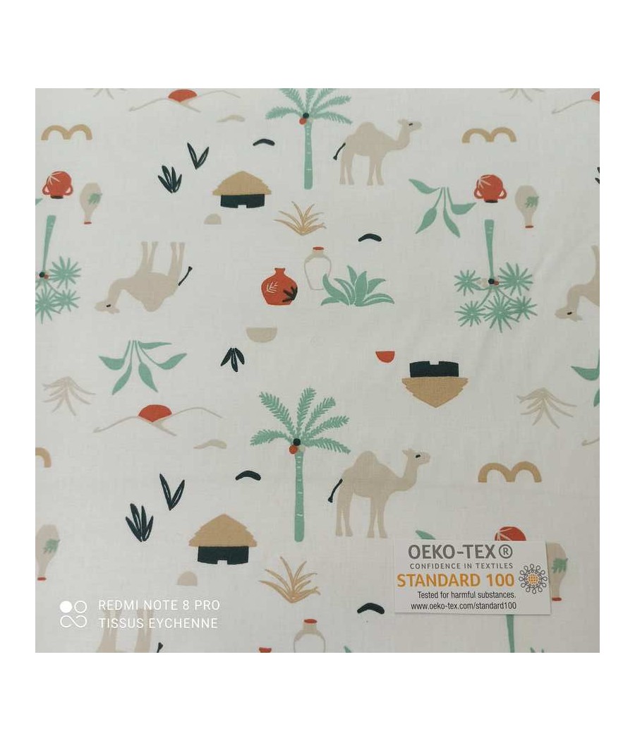 Tissu Coton - Oasis Dromadaire - Oekotex