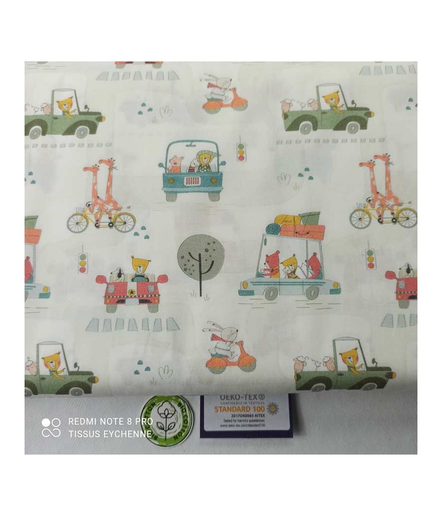 Tissu popeline de coton -...