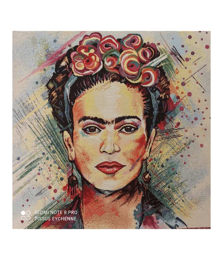 Carré jacquard - 47x47 - Frida Kahlo - finition point Bourdon