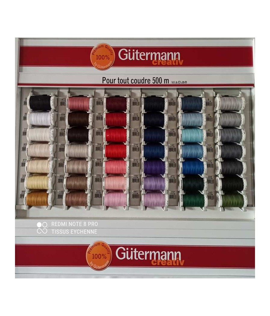 Fils couture - Gutermann - 500m - Polyester - choix 44 couleurs