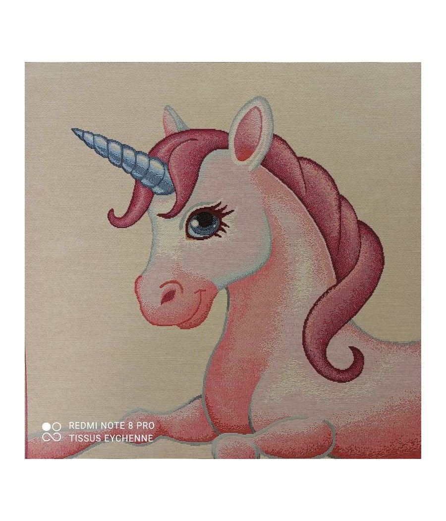 Carré jacquard - 47x47 - licorne - finition point bourdon