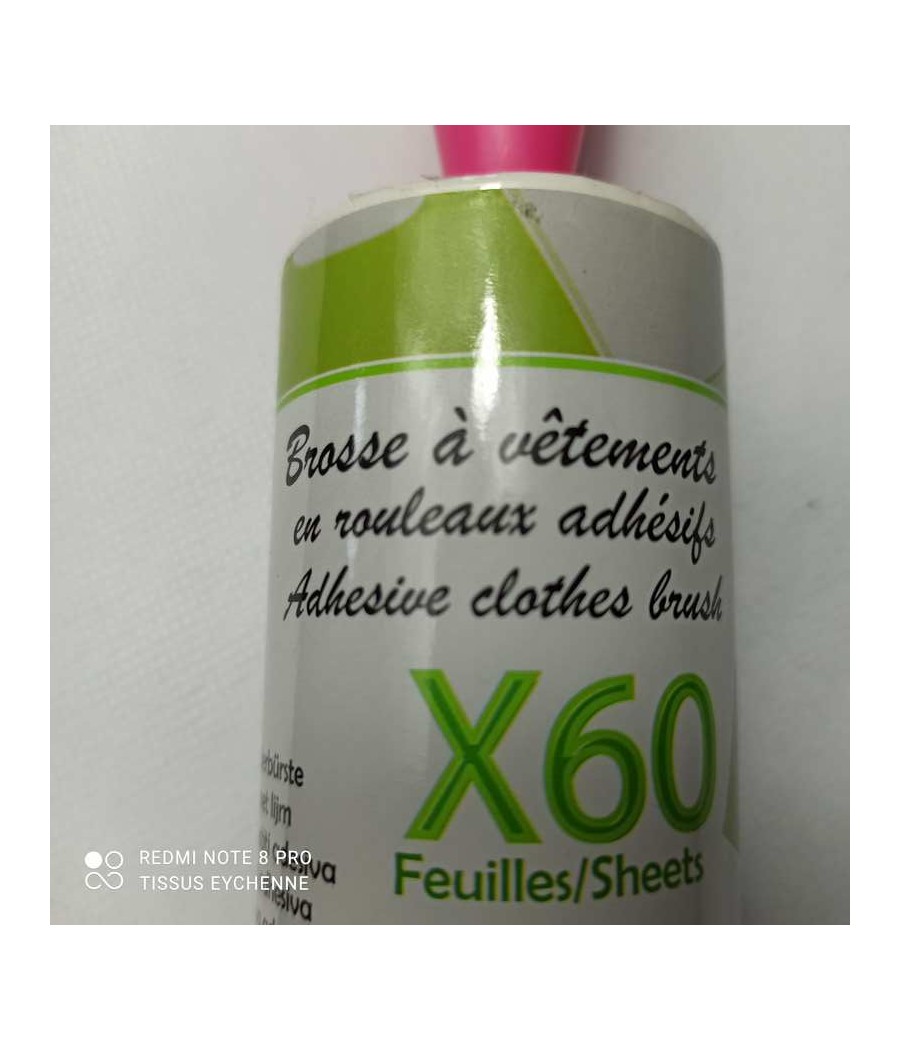 Brosse à vêtement - rouleau 60 feuilles adhésives