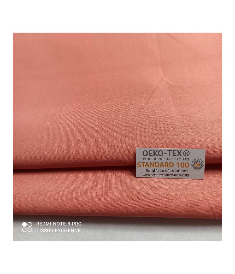 Tissu coton - 1m50 - Oekotex - marsala rosé