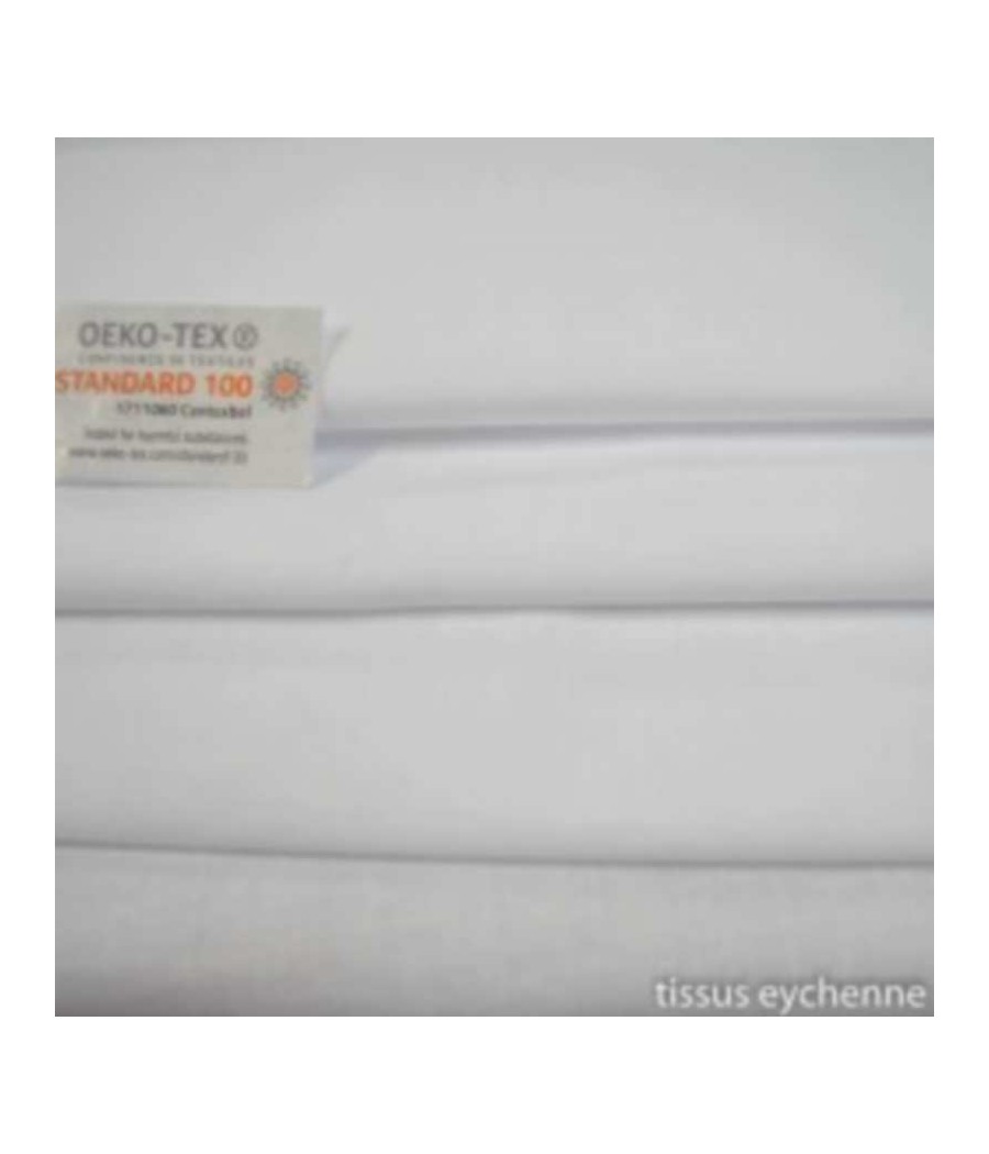 Tissu polyester coton - Laure - 1m50 - Oekotex - blanc