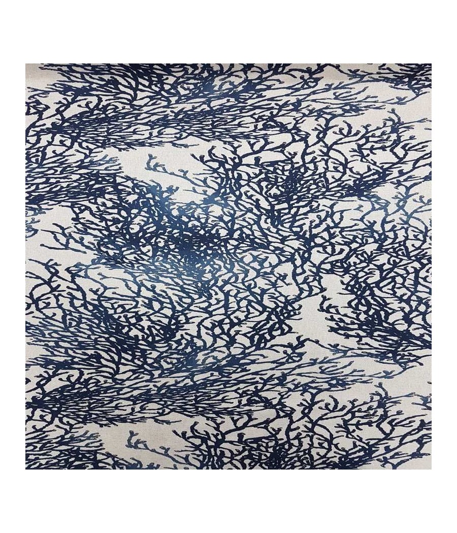 Tissu coton ameublement - Corail Calédonie - bleu marine