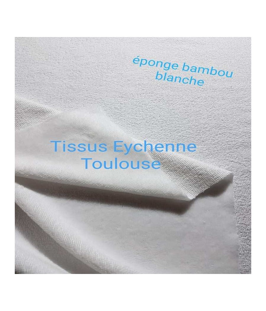 Tissu éponge BAMBOU doudou - 320gr - Oekotex - Blanc