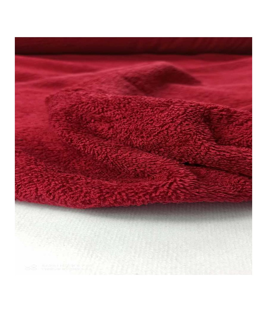 Tissu éponge coton - 480gr - grenat