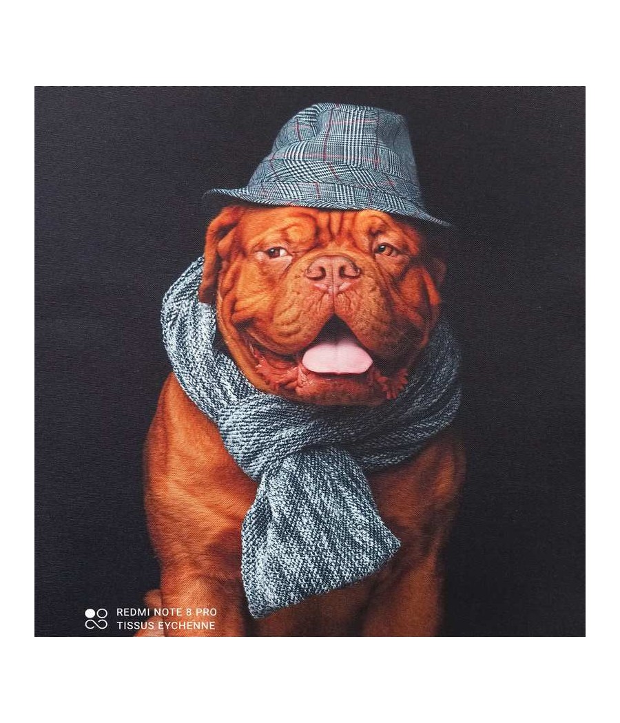 Carré bachette 46x46 - Dogue de Bordeaux Chic - finition point bourdon