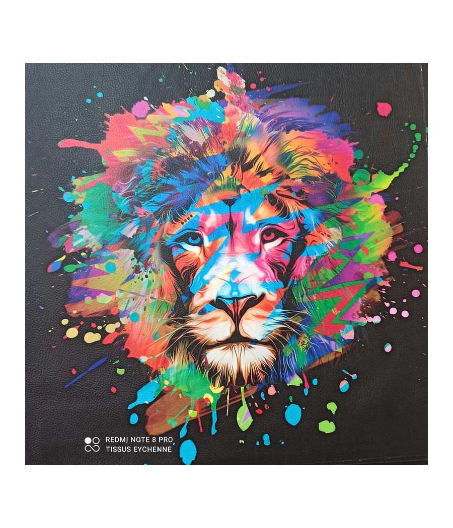 Carré Simili Cuir - 44x44cm - Lion