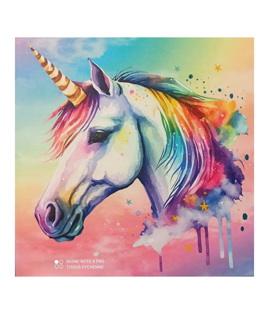 Carré Simili Cuir - 44x44cm - Licorne