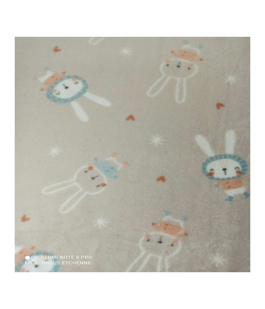 Polaire doudou lapin beige