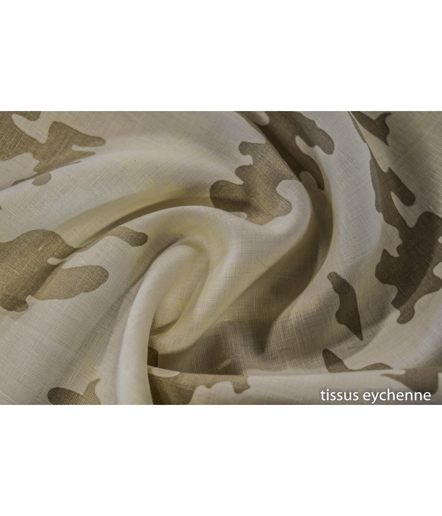 Tissu Lin - dessin camouflage - col.sable