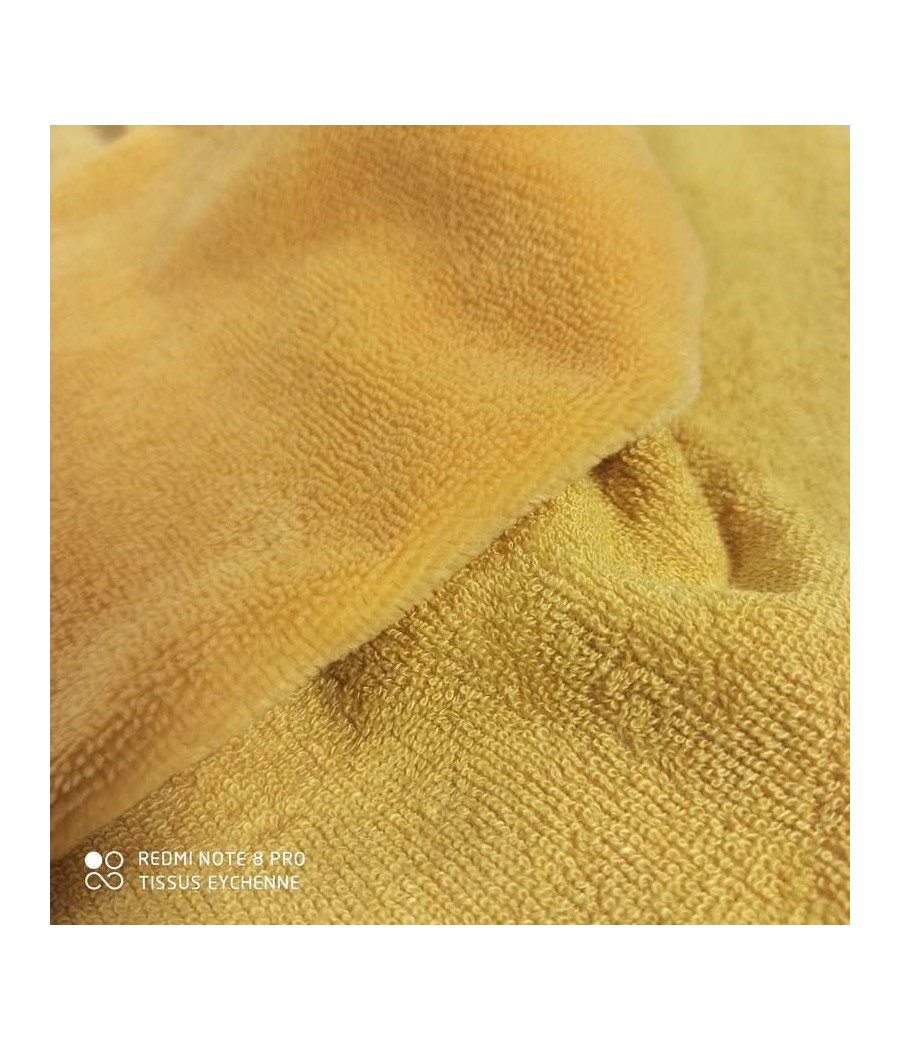 Tissu éponge BAMBOU doudou - Oekotex - jaune miel