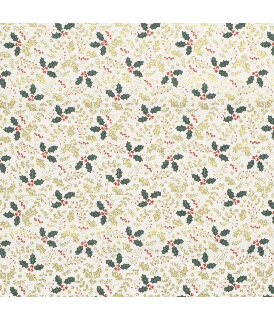 Coton Noel houx Blanc cassé...
