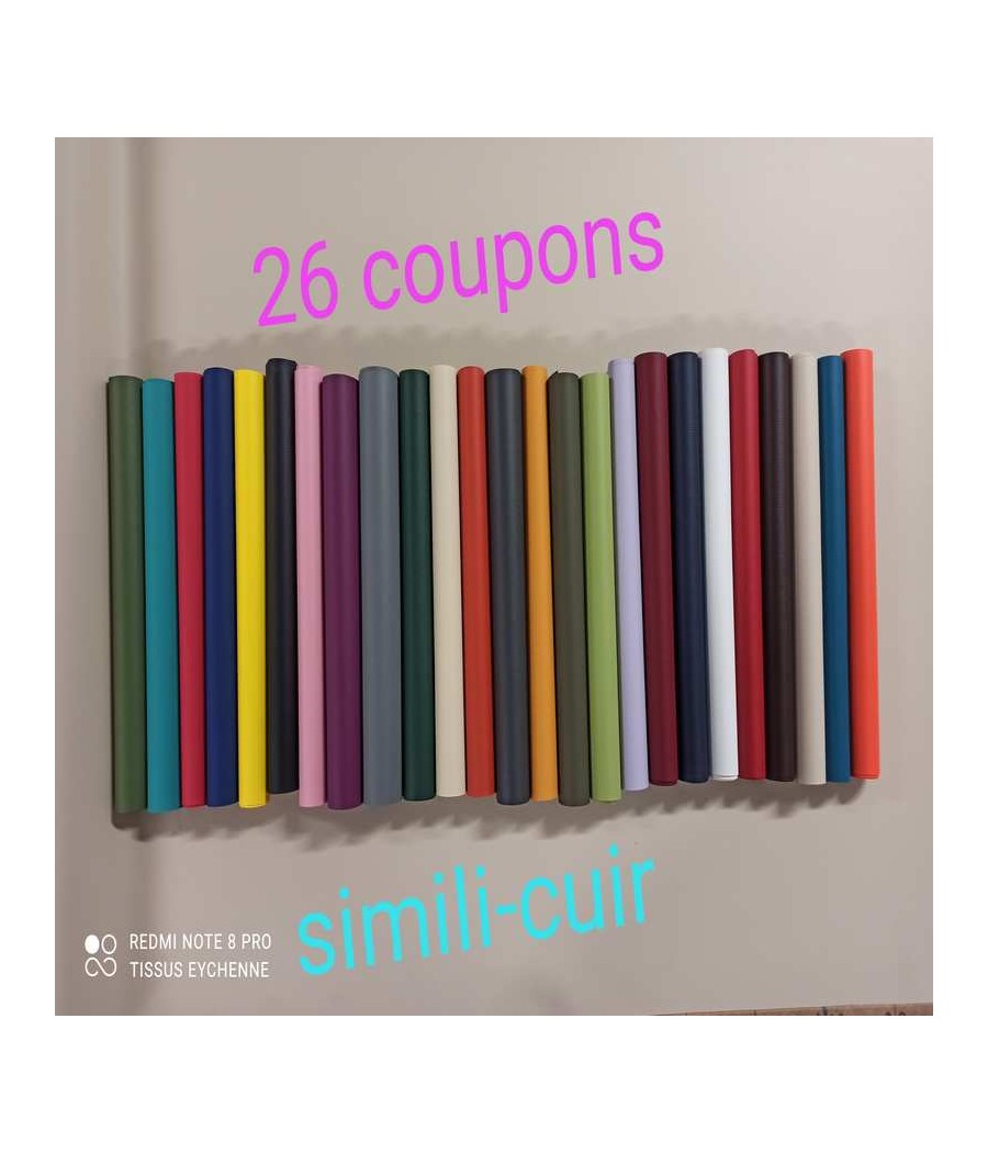 BOX - 26 coupons simili cuir - 26 couleurs - 45x50cm