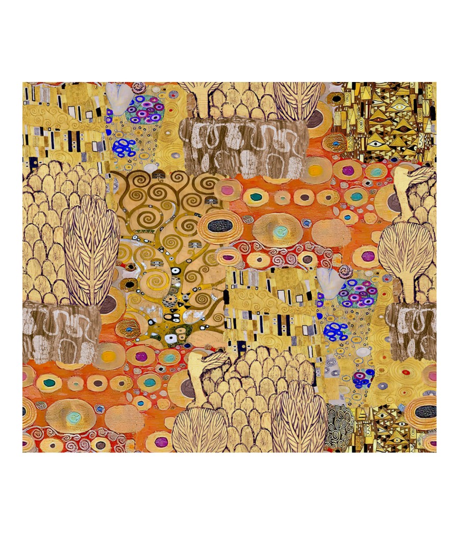 Tissu velours - Artist Klimt - palette de jaune