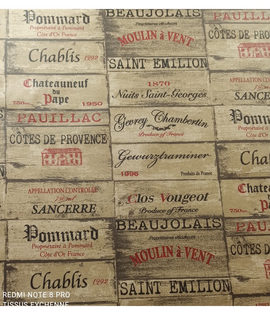 Tissu ENDUIT - Vin Grand...