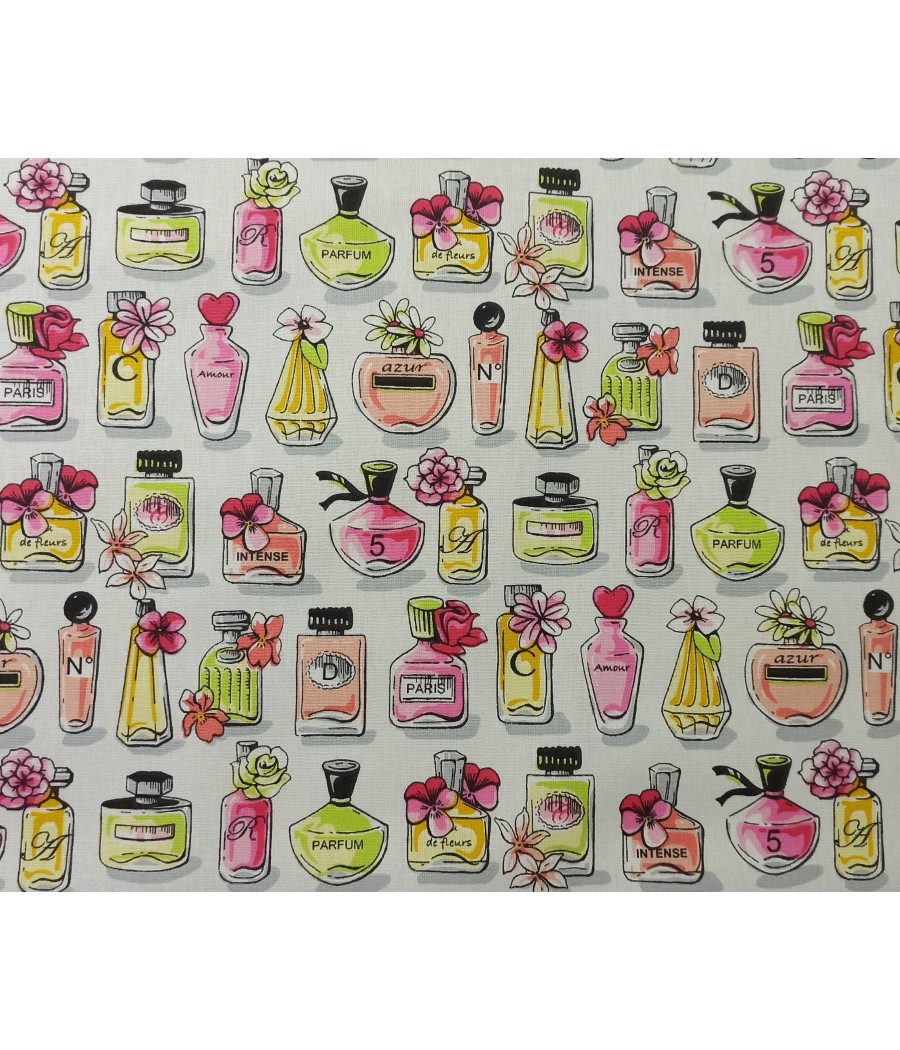 Tissu cretonne - Bouteille...