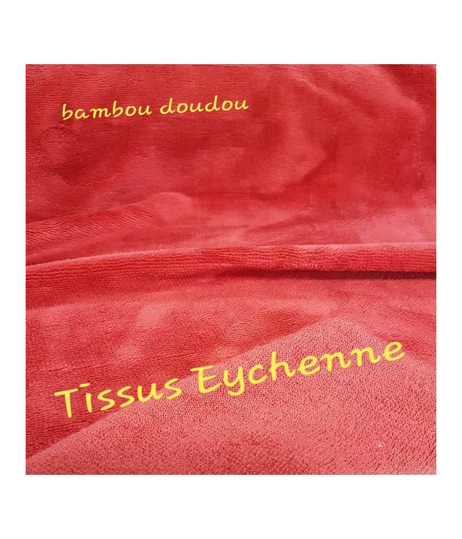 Tissu éponge BAMBOU doudou - Oekotex - Rouge