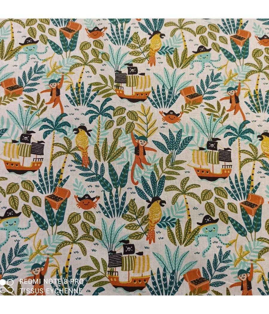 Tissu coton - Bateau Pirate...
