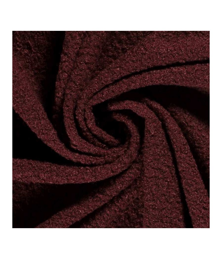 Tissu Hiver Bouclette Bordeaux