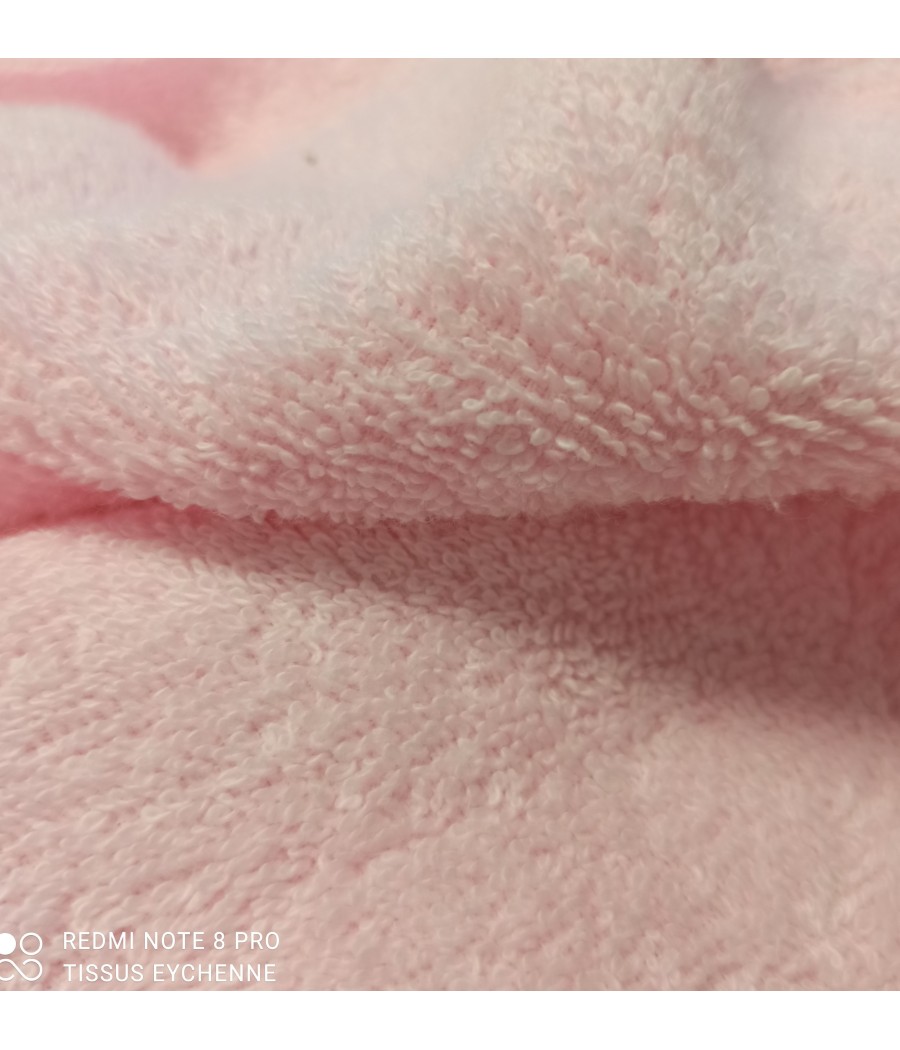 Tissu éponge coton - 480gr - rose