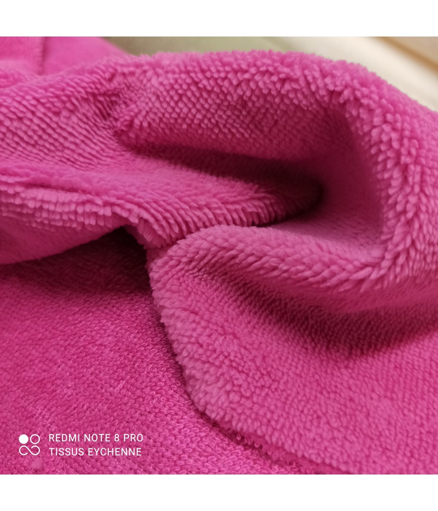 Tissu éponge BAMBOU doudou - rose Fushia