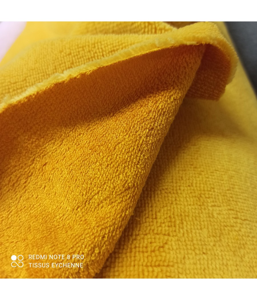Tissu éponge BAMBOU doudou - Jaune Safran