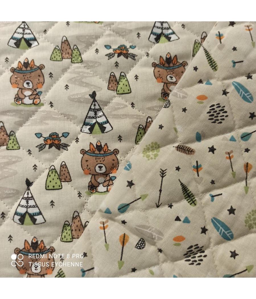 Matelassé double face - Indien - beige