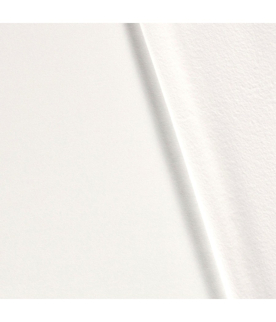 Tissu sweat gratté blanc