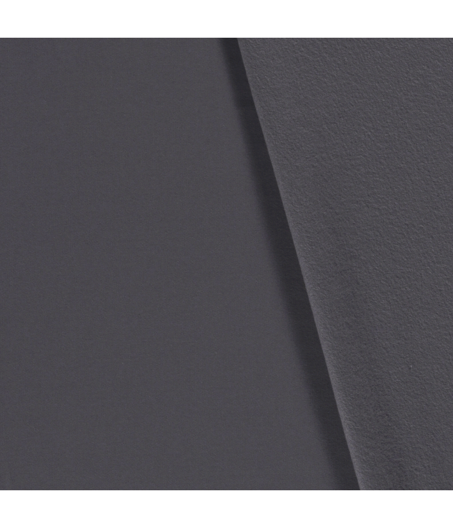 Tissu sweat gratté gris foncé